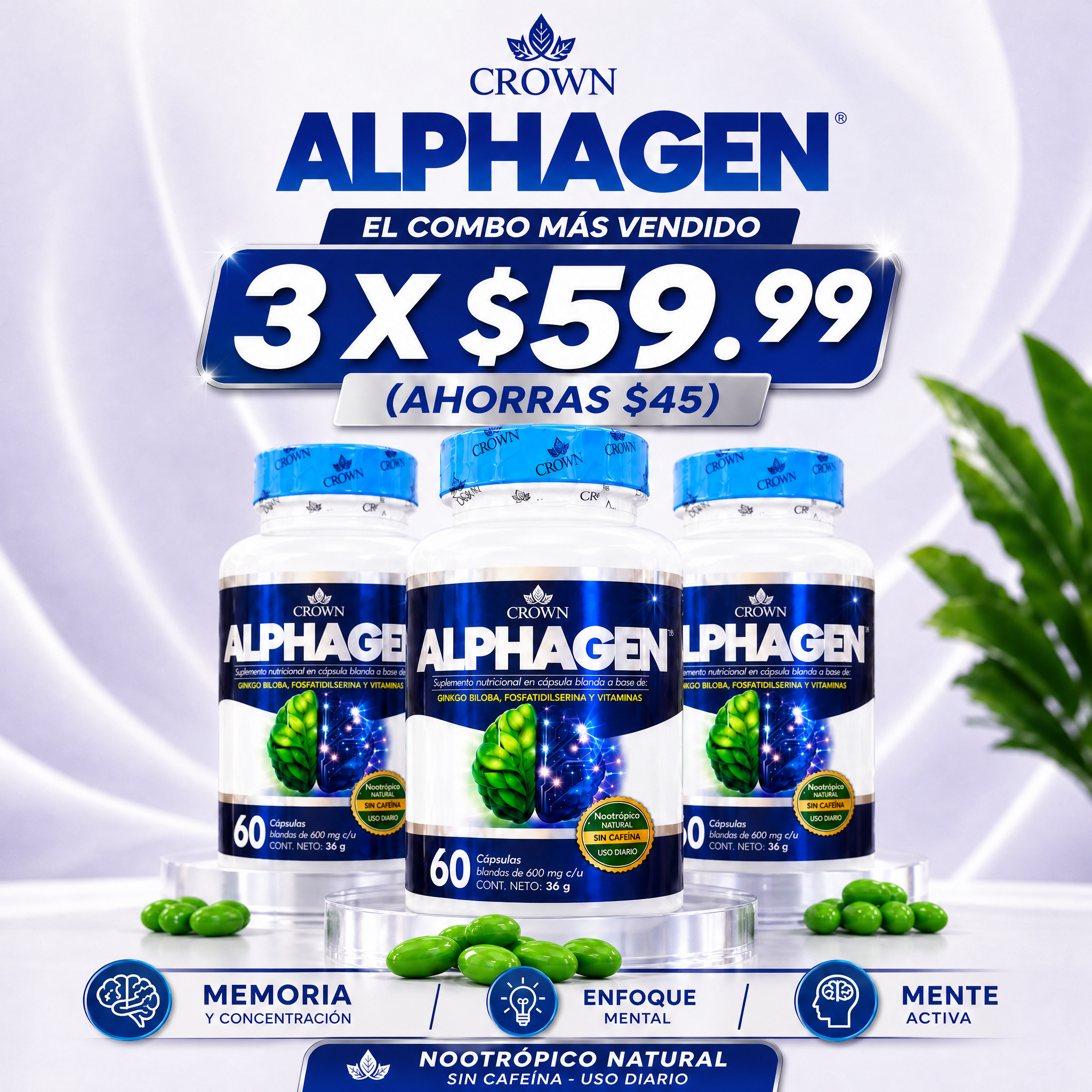 ALPHAGEN, el combo más vendido: 3 frascos por $59,99